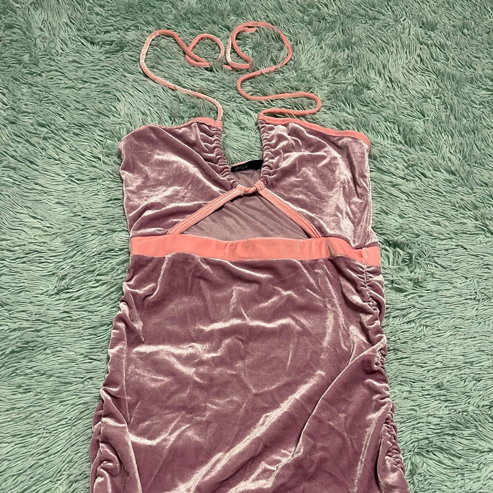 Dolls Kill Velour Halter Top Dress